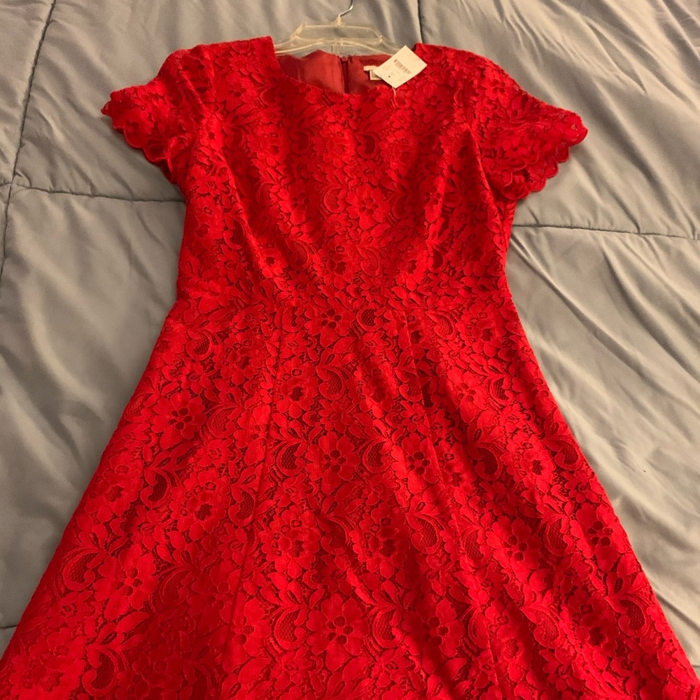 New with tags JCrew red lace dress - Picture 4 of 4